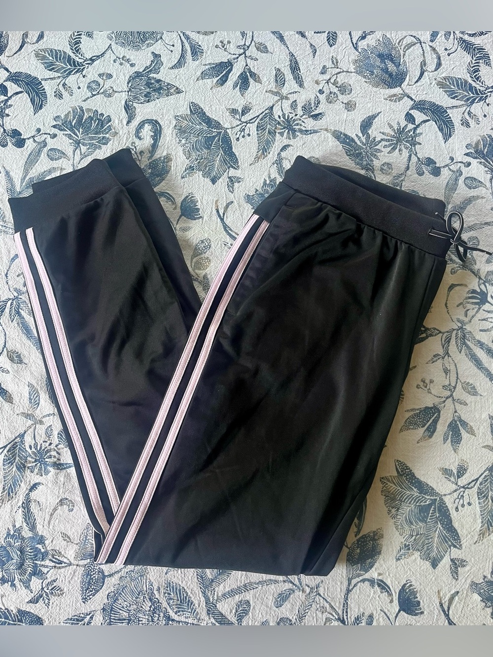 adidas primegreen Black Joggers with Pink Side Stripes